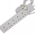 6 Gang Extension Leads in 1M, 2M, 3M, 5M & 10M In White