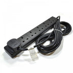 6 Gang Extension Leads in 1M, 2M, 3M, 5M & 10M In Black