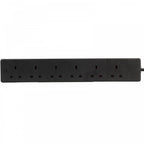 6 Gang Extension Leads in 1M, 2M, 3M, 5M & 10M In Black