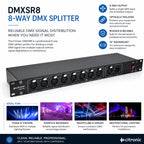 8 Way DMX Lighting Signal Splitter DMX-SR8 Rack Mountable