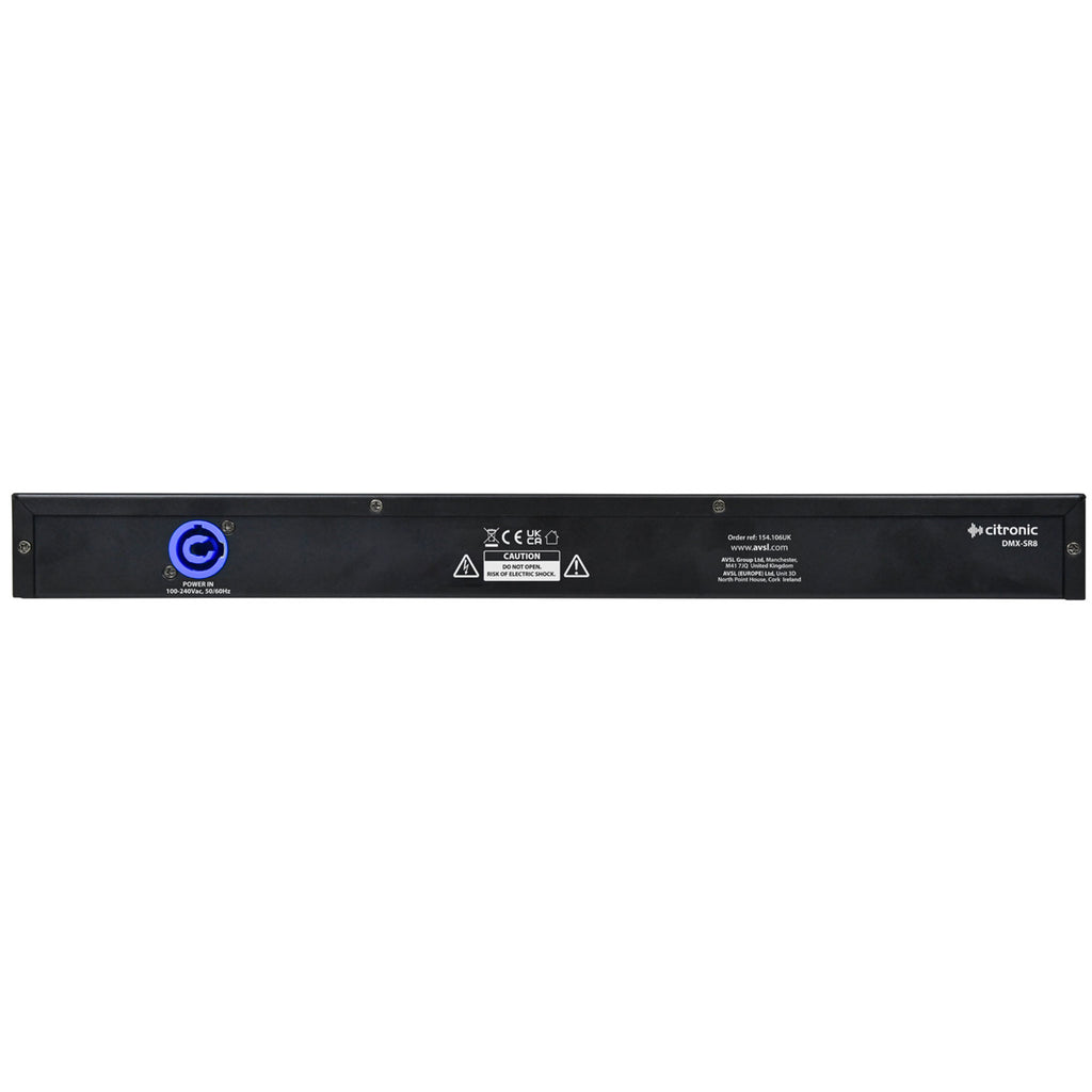8 Way DMX Lighting Signal Splitter DMX-SR8 Rack Mountable