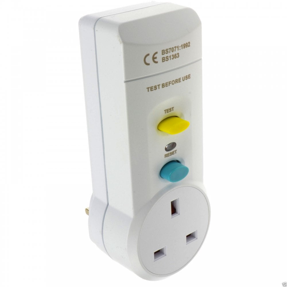 UK Mains RCD Adaptor 13A Plug-In