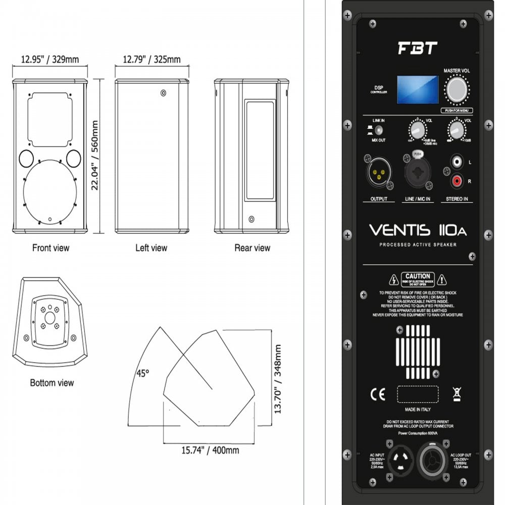 Ventis 110A 2-Way Bi-Amplified Active Speaker