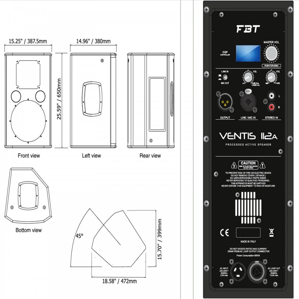 Ventis 112A 2-Way Bi-Amplified Active Speaker