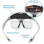 LED Illuminated Hands Free Head Magnifier Visor