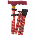 Extendable Plastic Handled Walking Stick with Engraved Pattern