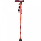 Extendable Plastic Handled Walking Stick with Engraved Pattern