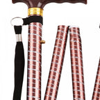 Extendable Plastic Handled Walking Stick with Engraved Pattern