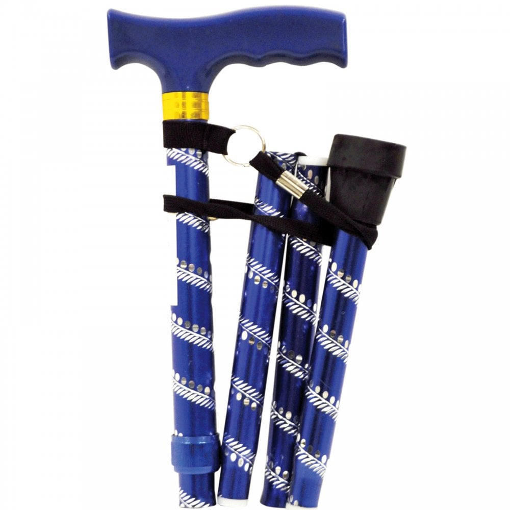 Extendable Plastic Handled Walking Stick with Engraved Pattern