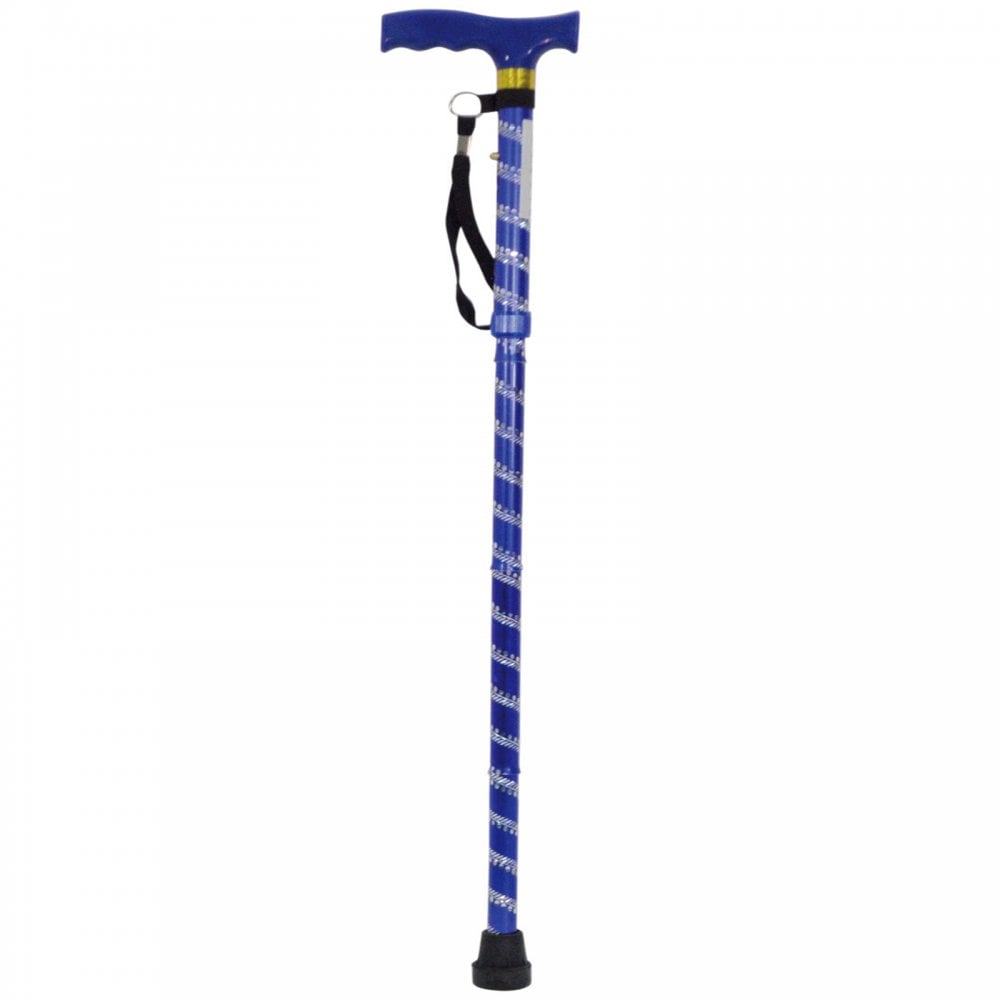 Extendable Plastic Handled Walking Stick with Engraved Pattern