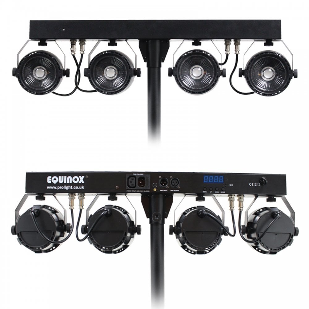 Microbar COB LED RGB DMX 4 Head Lighting Kit