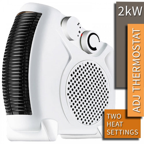 2KW 2 Position Portable Fan Heater 2 Settings