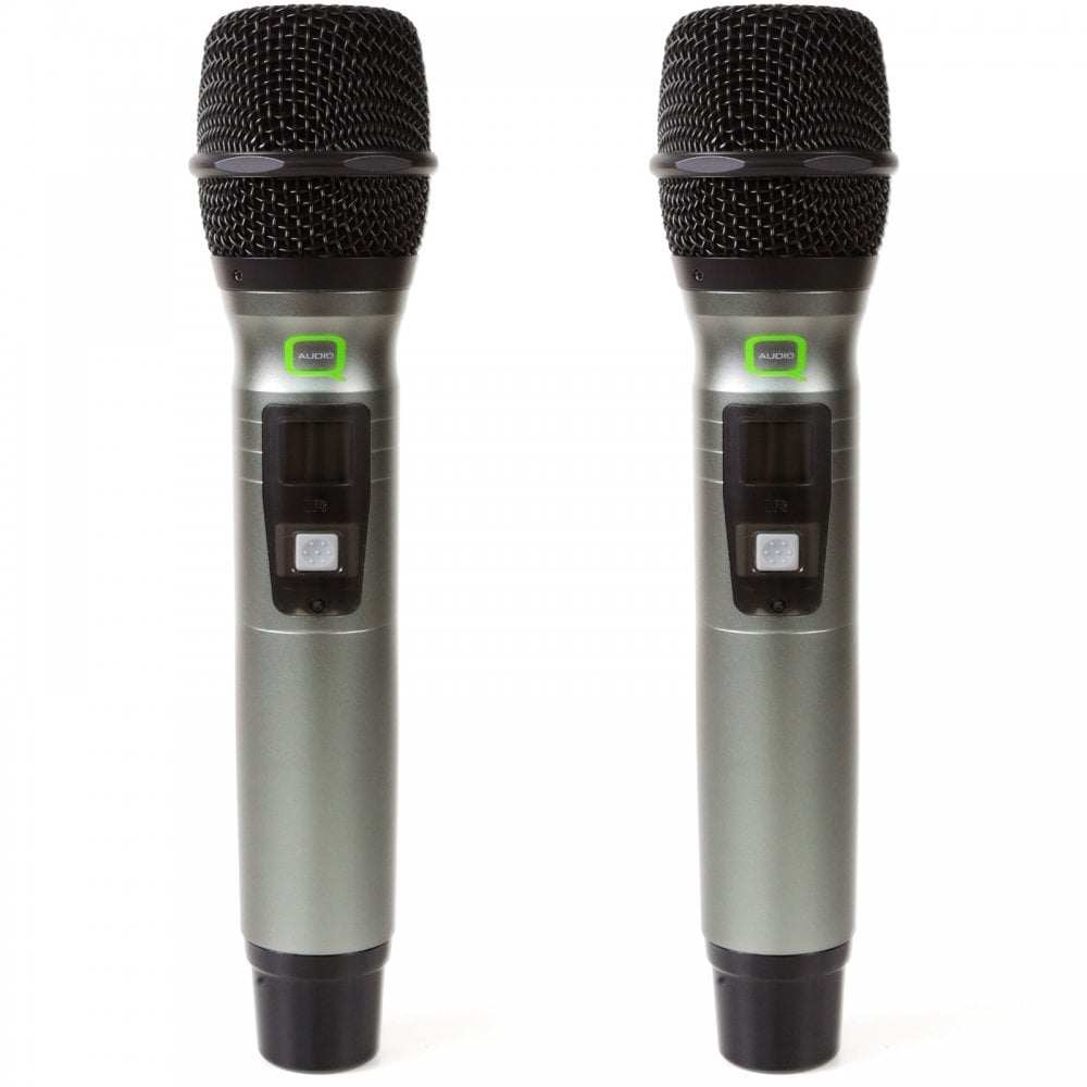 Twin UHF Hand Held Wireless Radio Microphones CH70