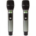Twin UHF Hand Held Wireless Radio Microphones CH70