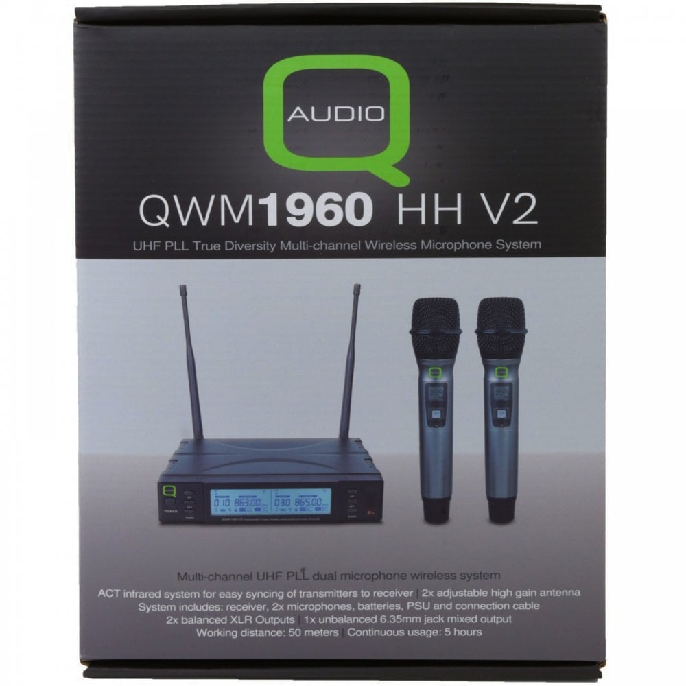 Twin UHF Hand Held Wireless Radio Microphones CH70