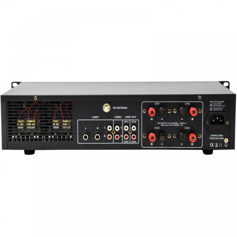 A4 Dual Stereo PA Amplifier 4 x 200W