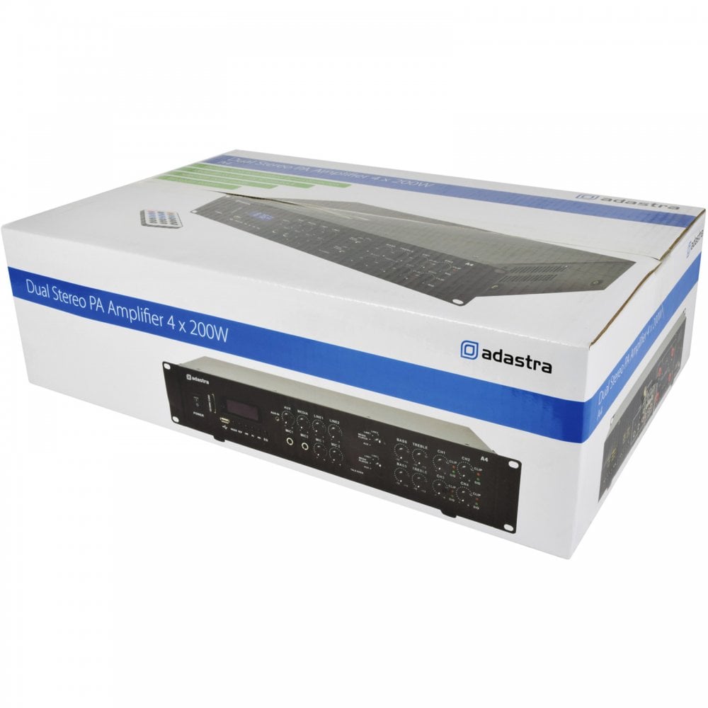 A4 Dual Stereo PA Amplifier 4 x 200W