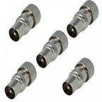 5pc Male Coaxial Plug TV RF Self Crimping Coax Plug