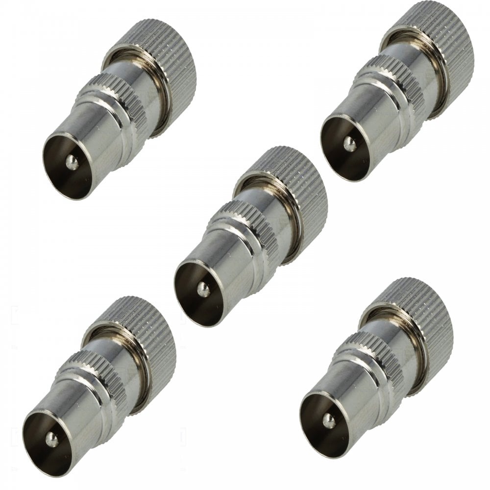5pc Male Coaxial Plug TV RF Self Crimping Coax Plug