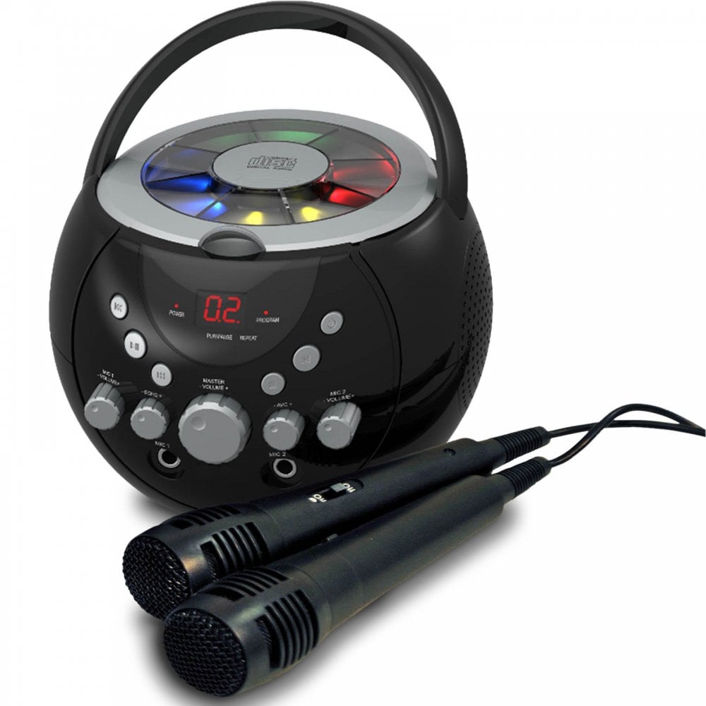 Karaoke Machine Boombox with Party Lights Package