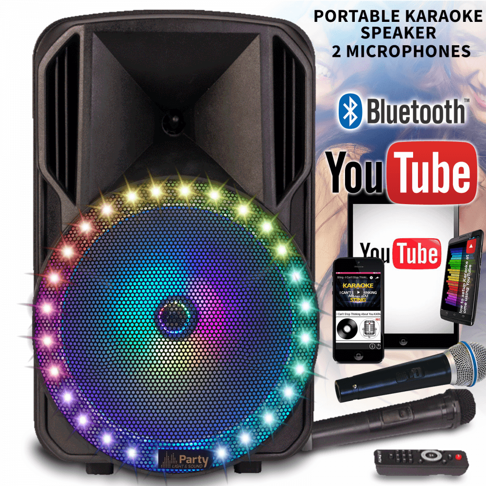 Portable PA 12’’ With USB and Echo Karaoke Machine with Extra Mic