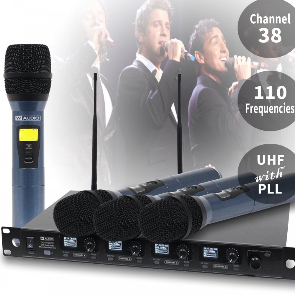 Quad Handheld UHF Radio Microphones CH38