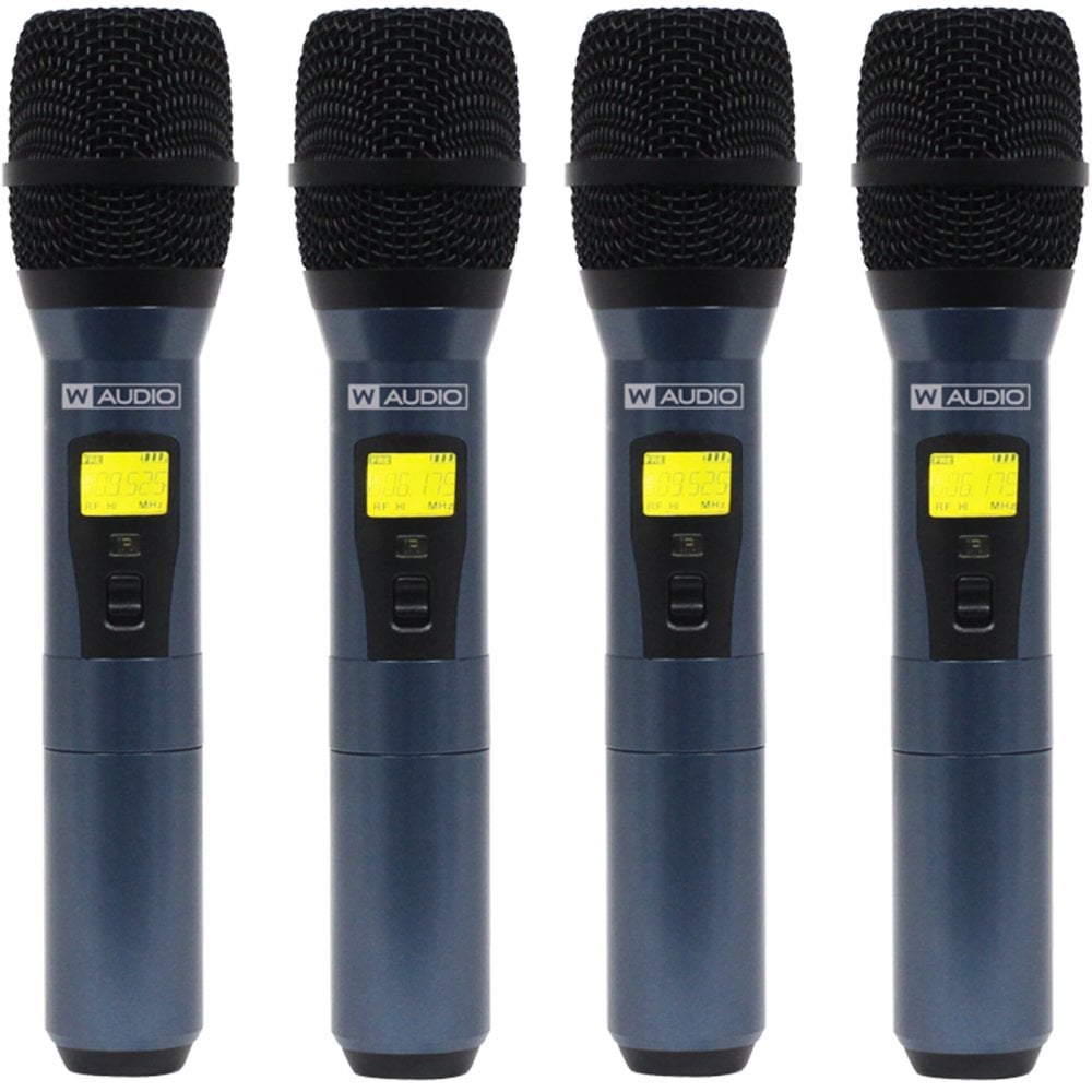Quad Handheld UHF Radio Microphones CH65 & CH70
