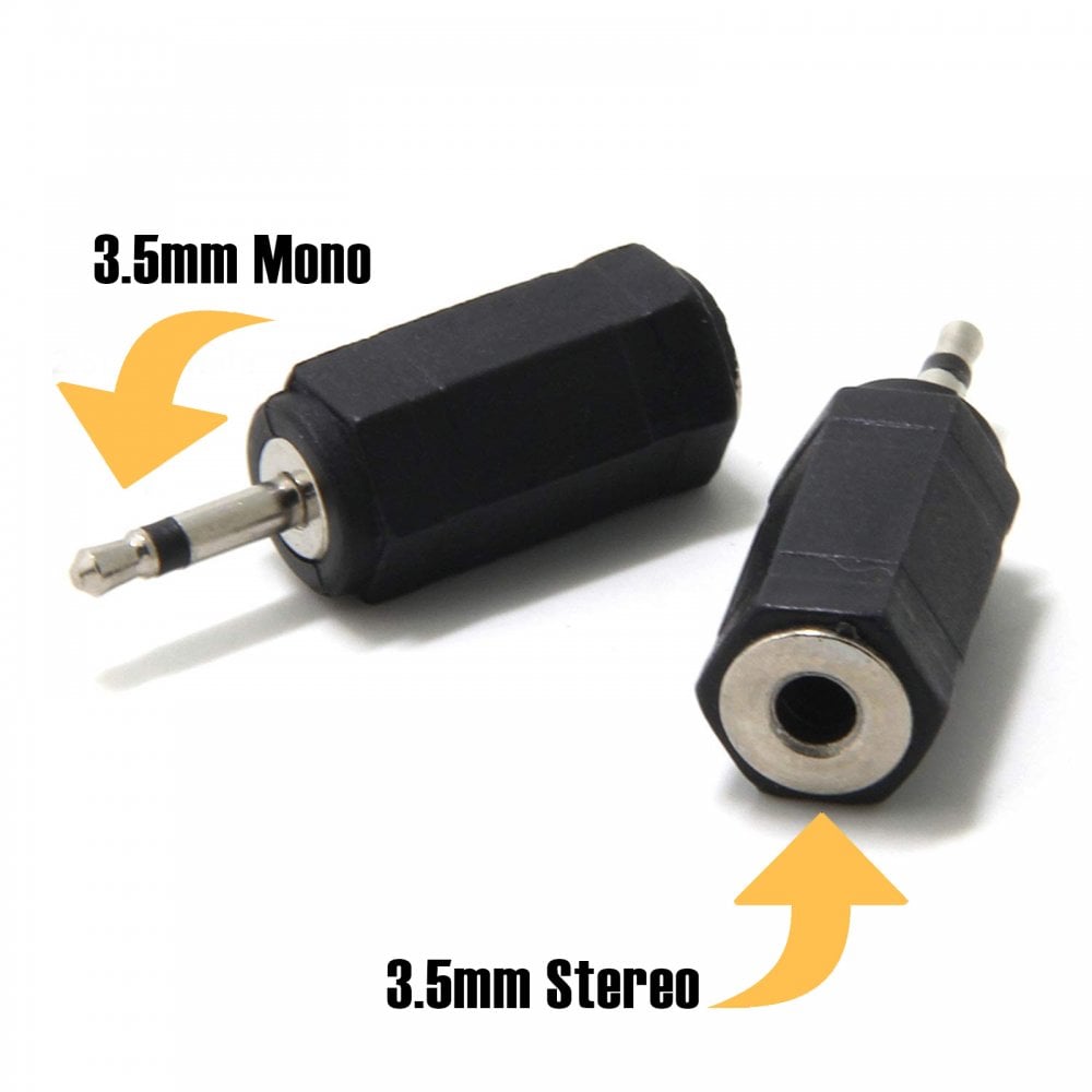 3.5mm Mono Jack Plug To 3.5mm Stereo Jack Socket Adaptor