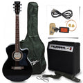 Black Electro-Acoustic Guitar Set