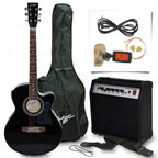 Black Electro-Acoustic Guitar Set