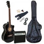 Black Electro-Acoustic Guitar Set
