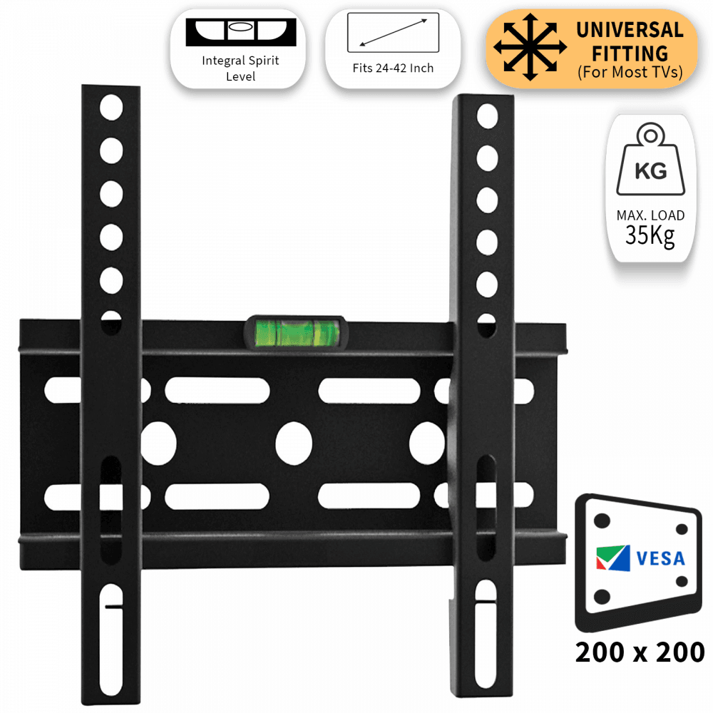 Low Profile Fixed TV Mounting Bracket 24-42 Inch