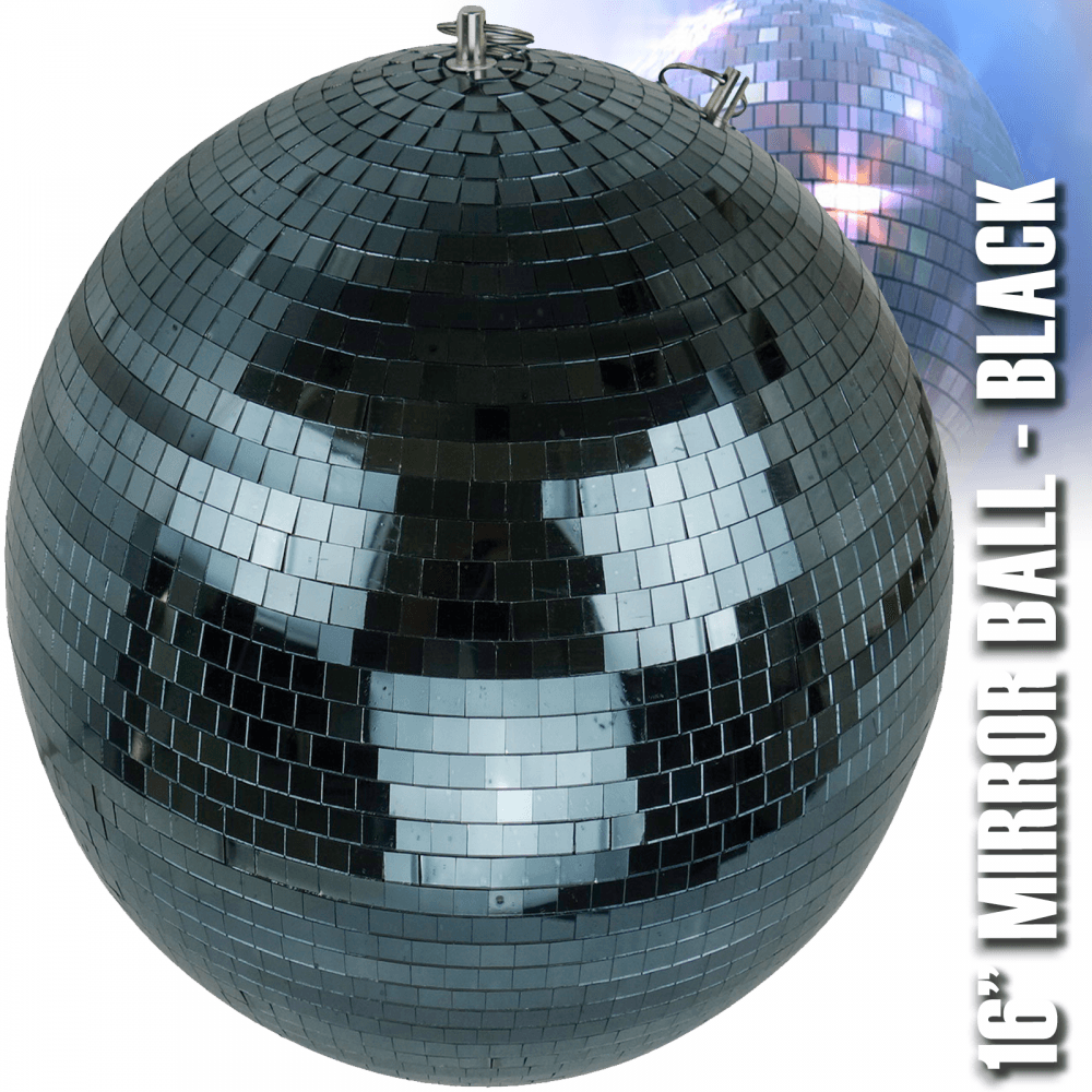 Lightweight Black Mirror Ball 16"