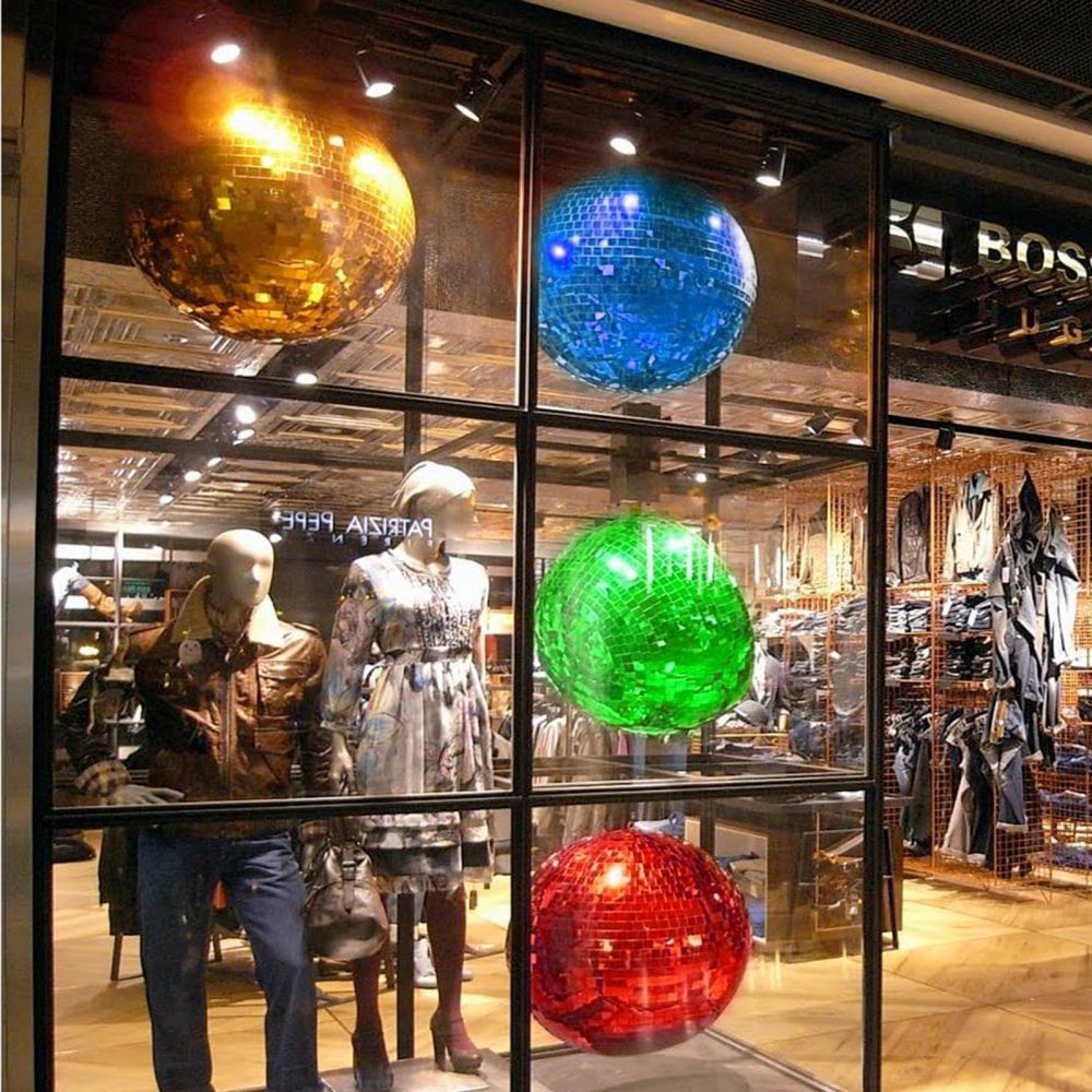 Blue Mirror Ball Decor Lighting 200mm 8"