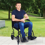 Compact Folding Wheelchair Steel Transit Chair