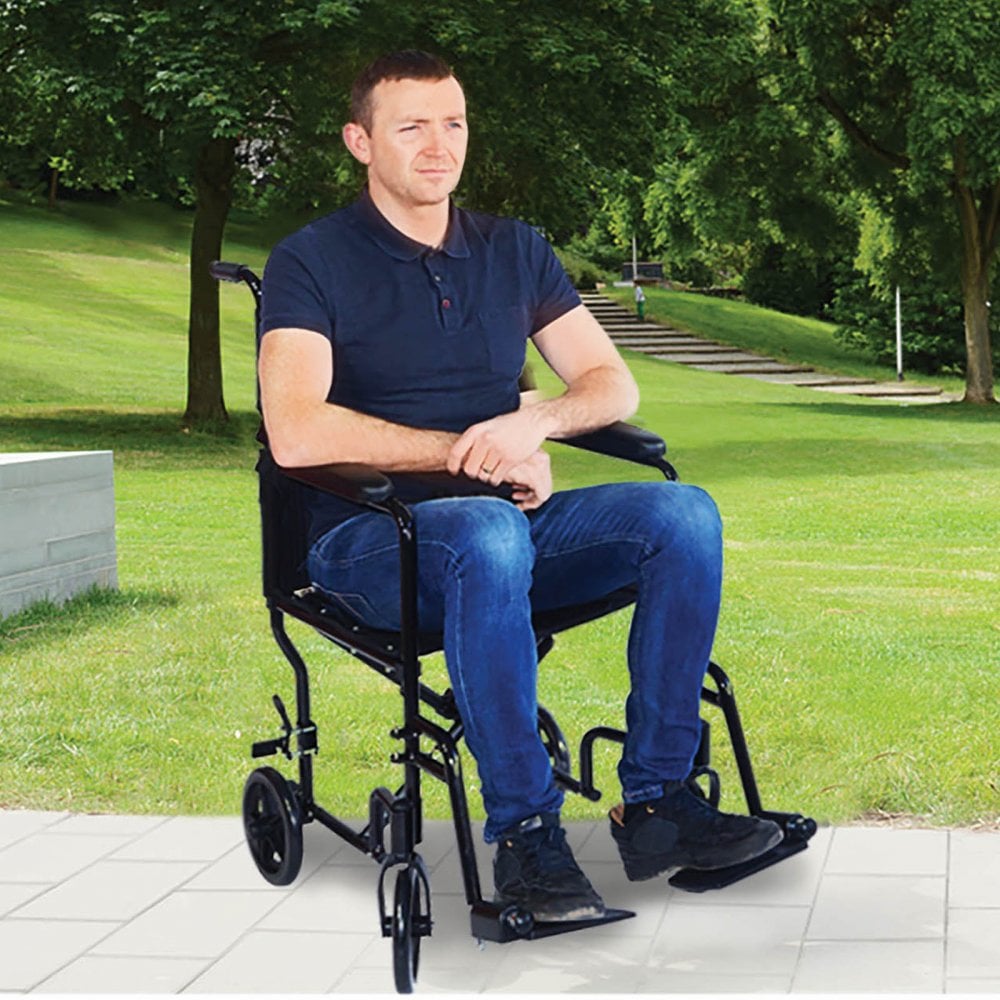 Compact Folding Wheelchair Aluminium Transit Chair