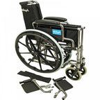 Foldable Self Propelled Steel Wheelchair - Blue