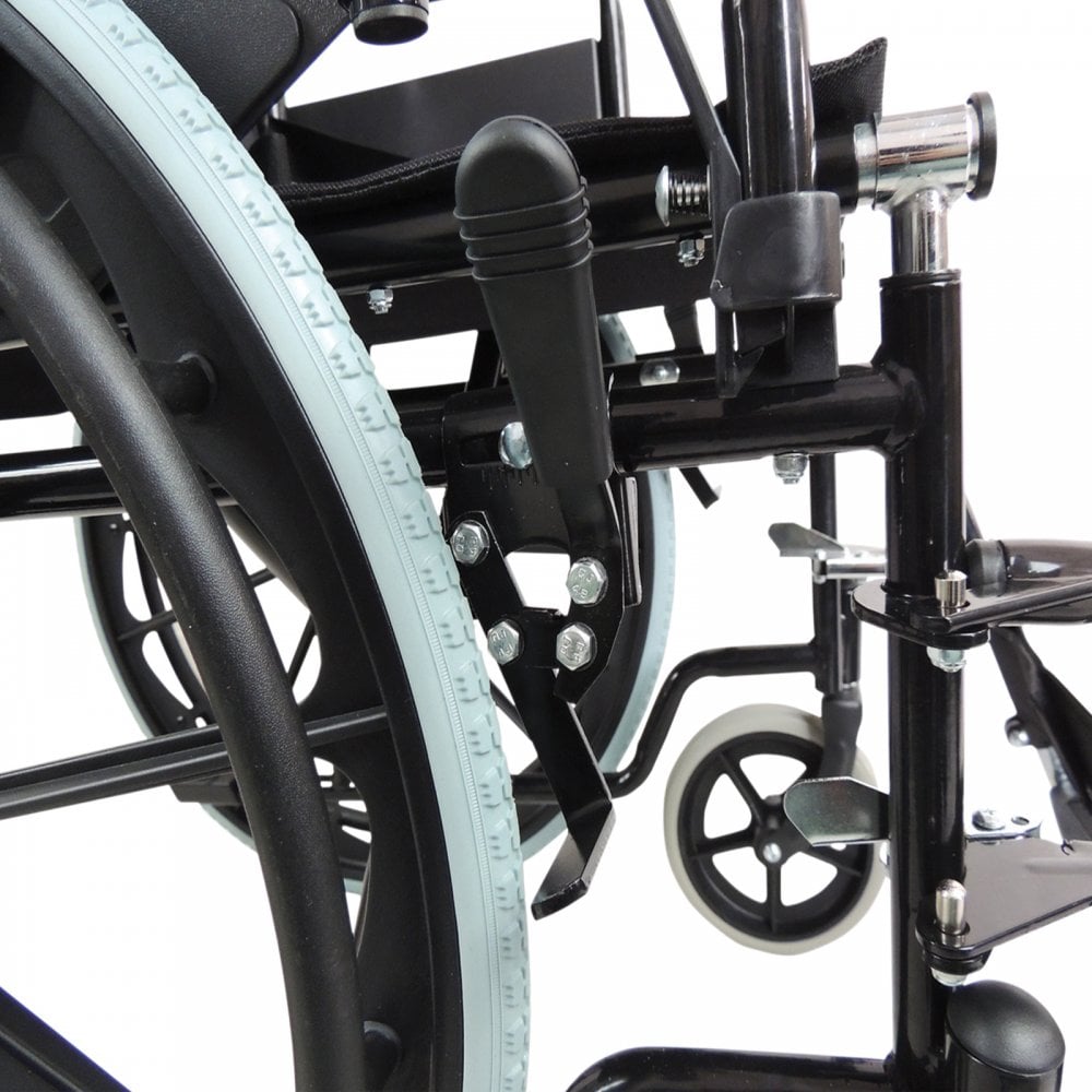 Foldable Self Propelled Steel Wheelchair - Black