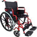 Foldable Self Propelled Steel Wheelchair - Red