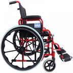 Foldable Self Propelled Steel Wheelchair - Red