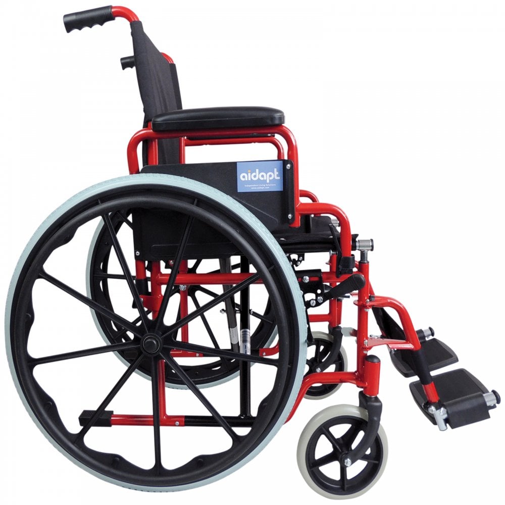 Foldable Self Propelled Steel Wheelchair - Red