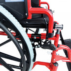 Foldable Self Propelled Steel Wheelchair - Red