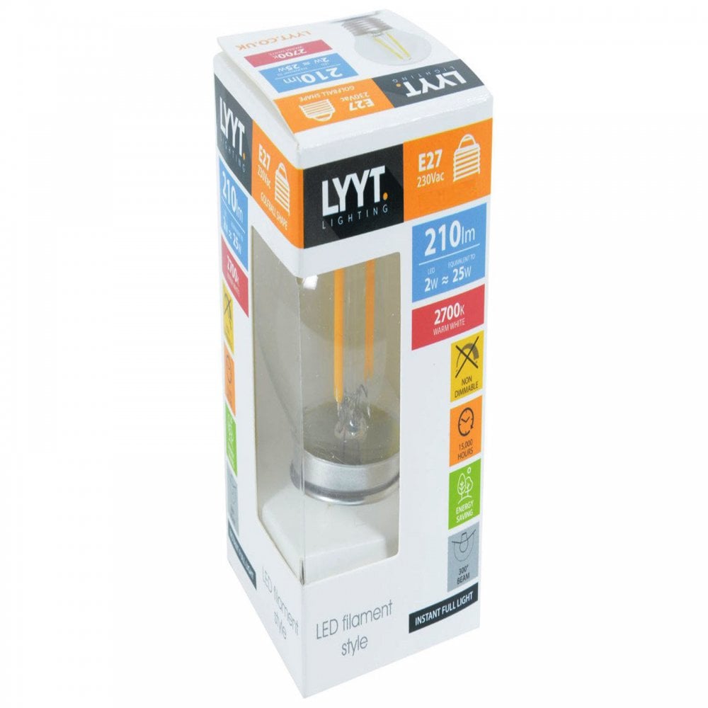 Box of 10 Lyyt 2w LED Energy Saving E27 Candle Lamp