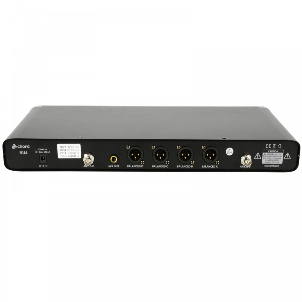NU4 Quad Wireless Microphone System UHF Handheld
