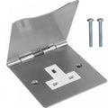 UK Mains Floor Socket 1 Gang 13A Stain Chrome Hinged Cover