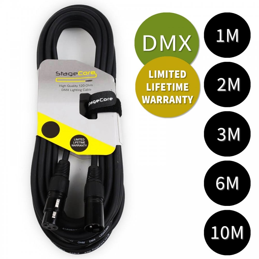3 Pin XLR Male to Female Pro Quality 120Ω True DMX Cable