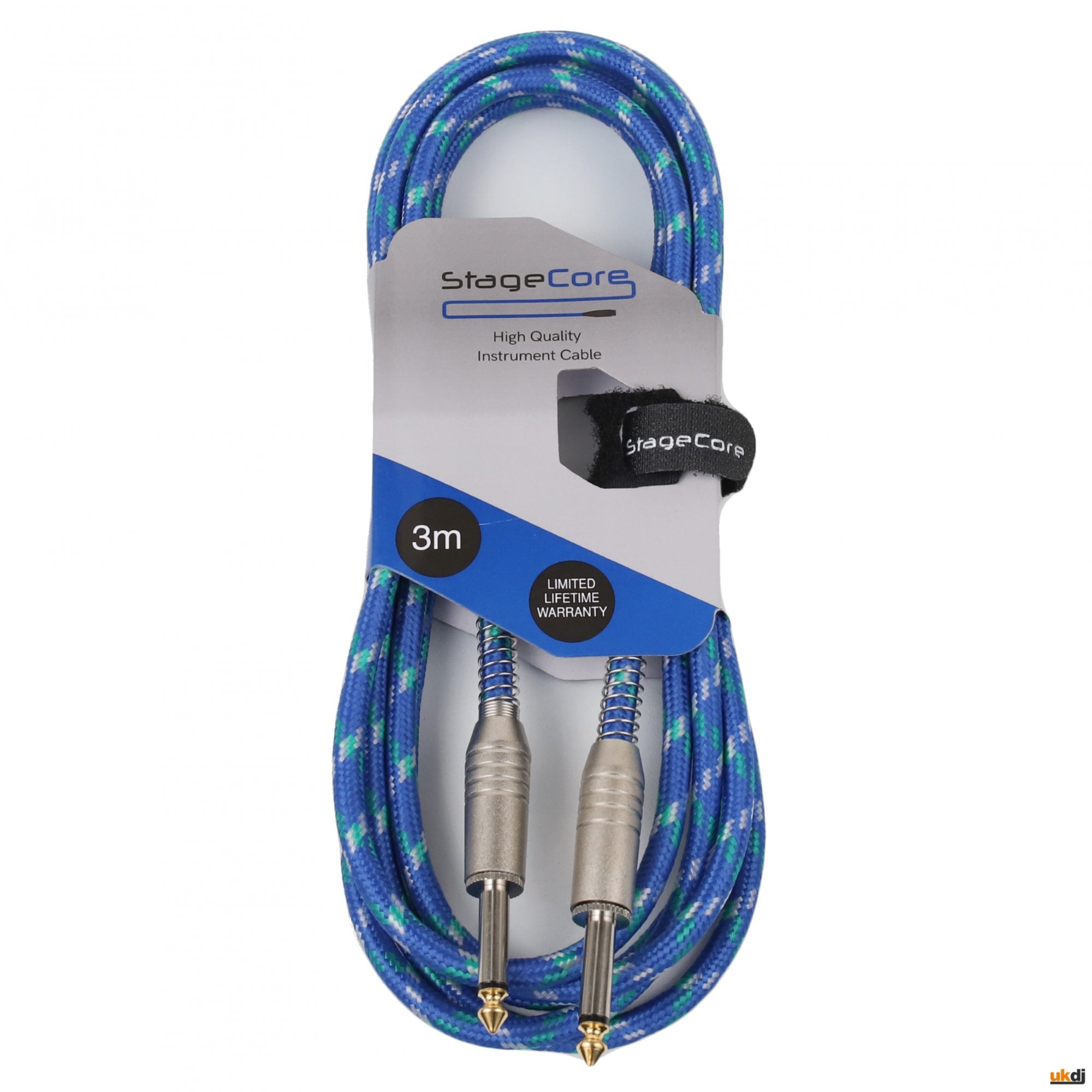 3m Braided Jack to Jack Leads - Colour Options