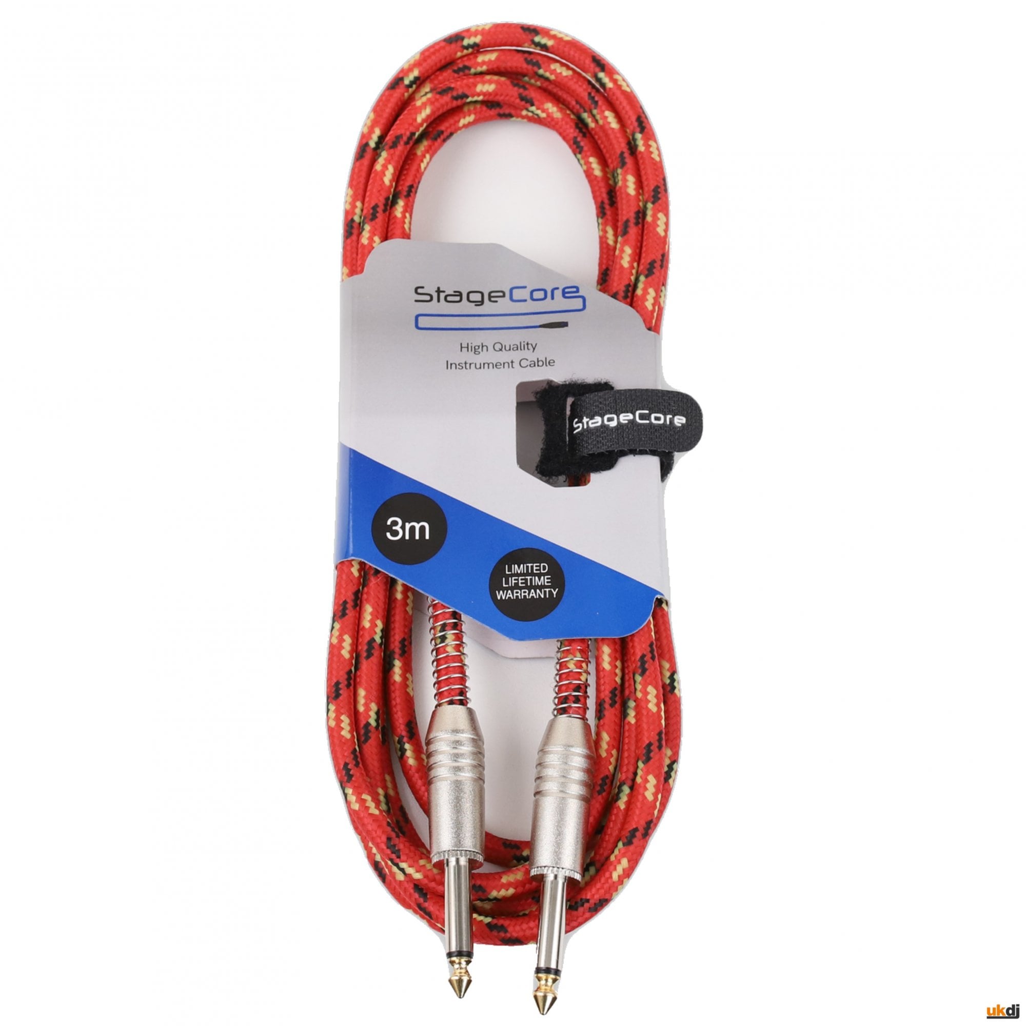 3m Braided Jack to Jack Leads - Colour Options