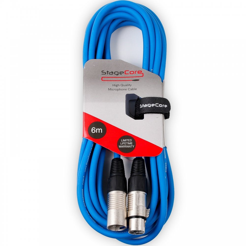 6m Pro Quality Audio Signal Cable / Mic Microphone Leads Coloured