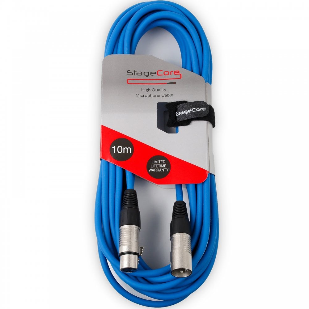 10m Pro Quality Audio Signal Cable / Mic Microphone Leads Coloured